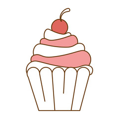 delicious and sweet cupcake vector illustration design