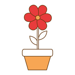 house plant in pot vector illustration design