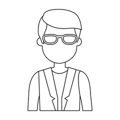 young man avatar character vector illustration design