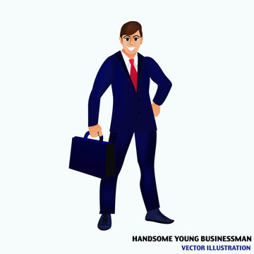 Handsome businessman isolated vector