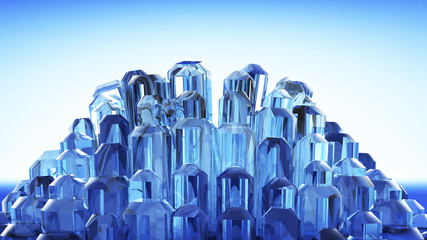 Obraz premium Beautiful background with crystals. 3d illustration, 3d rendering.