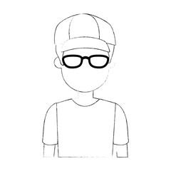 young man with glasses avatar character vector illustration design