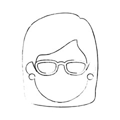 beautiful woman with glasses avatar character vector illustration design