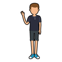 young man with sport clothes avatar character vector illustration design