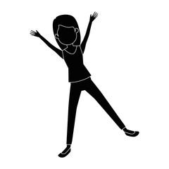 beautiful woman celebrating avatar character vector illustration design