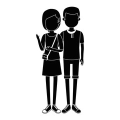 lovers couple avatars characters vector illustration design