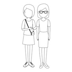 lovers couple avatars characters vector illustration design