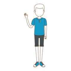 young man avatar character vector illustration design