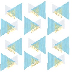 pattern triangles blue scribble and points gold triangles