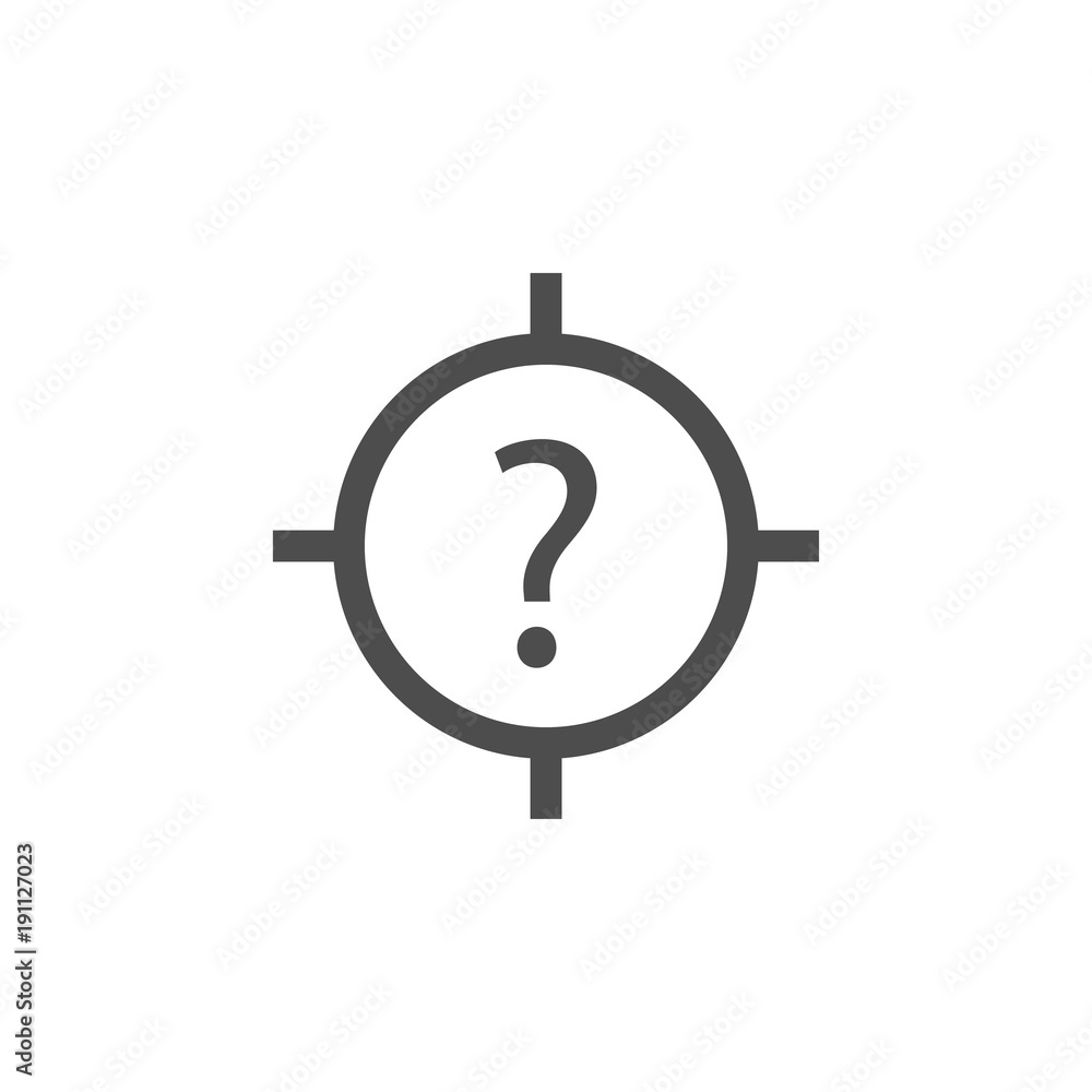 Poster circle in the center of the question icon. elements of web icon. premium quality graphic design icon