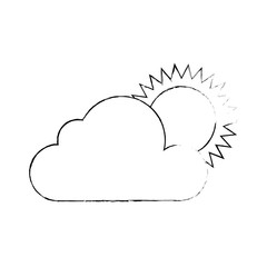 summer sun with clouds vector illustration design