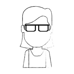 beautiful and young woman character vector illustration design