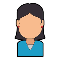 beautiful and young woman character vector illustration design