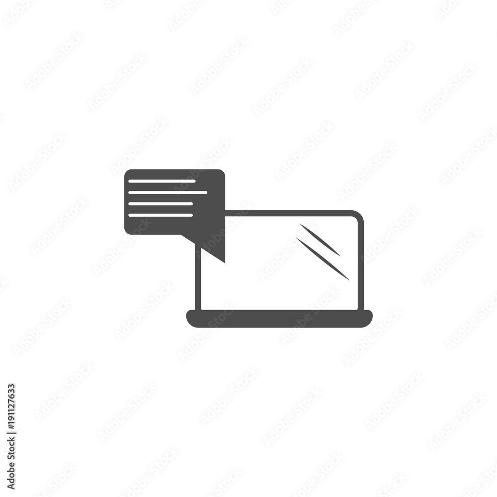 Aufkleber message in the laptop icon. elements of web icon. premium quality graphic design icon. signs and sym