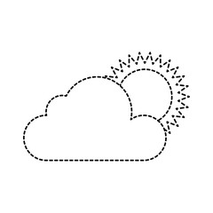 summer sun with clouds vector illustration design