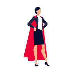 Businesswoman in a flat style isolated on white background.