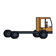 delivery truck vehicle with driver vector illustration design