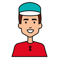 delivery worker avatar character vector illustration design