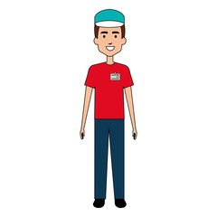 delivery worker avatar character vector illustration design