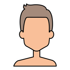 young man shirtless avatar character vector illustration design
