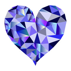 Naklejka na ściany i meble Isolated polygonal heart in blue tones - Eps10 vector graphics and illustration