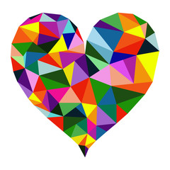 Naklejka na ściany i meble Isolated polygonal heart with colorful triangles - Eps10 vector graphics and illustration
