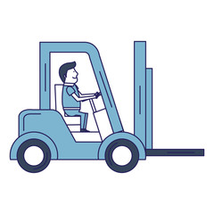 forklift vehicle with driver vector illustration design