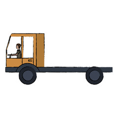 delivery truck vehicle with driver vector illustration design