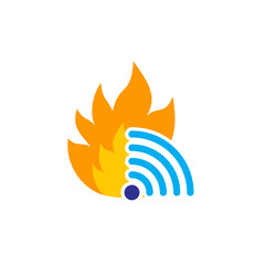 Wifi Fire Logo Icon Design