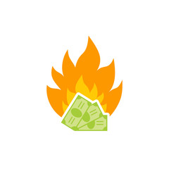 Money Fire Logo Icon Design