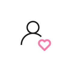 man with heart icon Vector illustration, EPS10.