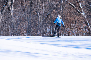 People are having fun in cross-country skiing