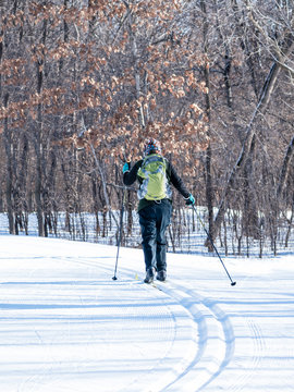 People are having fun in cross-country skiing