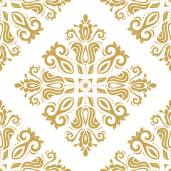 Orient vector classic golden pattern. Seamless abstract background with vintage elements. Orient background