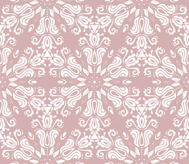Classic seamless vector purple, white, pattern. Damask orient ornament. Classic vintage background