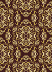 Orient vector classic golden pattern. Seamless abstract background with vintage elements. Orient background