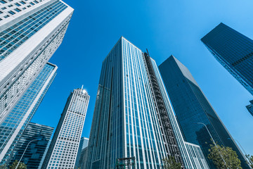 Fototapeta na wymiar architectural complex against sky in downtown city, china