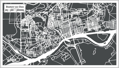 Rostov on Don Russia City Map in Retro Style. Outline Map.