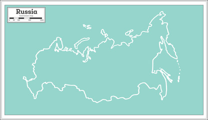 Fototapeta premium Russia Map in Retro Style. Outline Map.