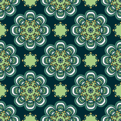 Abstract stylized floral seamless pattern. Hand drawn vector illustration
