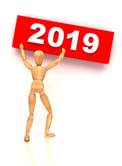 New Year 2019 sign