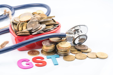 Coins with financial conceptual.