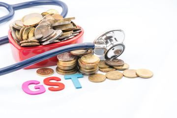 Coins with financial conceptual.