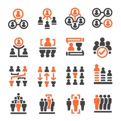 Fototapeta premium people management icon set,vector illustration
