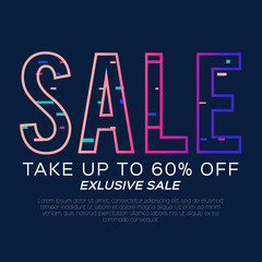 Super Sale shining banner on colorful background