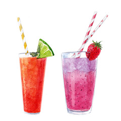 Watercolor smoothie illustration