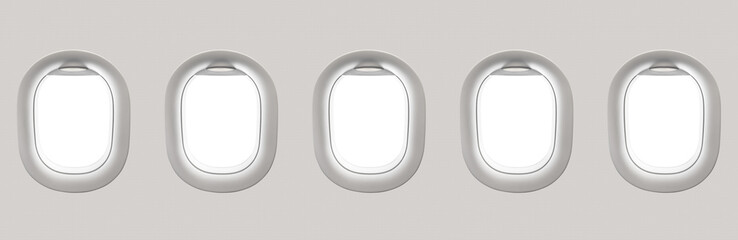 Naklejka premium Puste białe okna samolotu