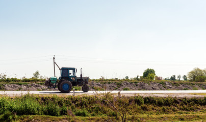 Tractor on farm fields