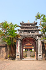 Fototapeta premium Ancient stone gate in Minh Mang Tomb, Hue, Vietnam