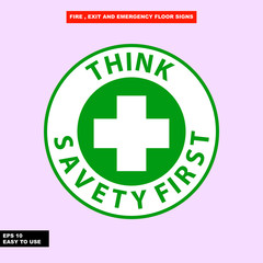 Obraz premium Fire exit and emergency sign in vector style version, easy to use and print